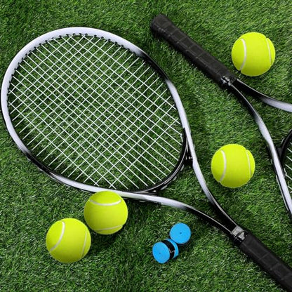 4 Pack Tennis Rackets for Adults Recreational 4 Players Pre Strung 27 Inch Tennis Racquets Lightweight Rackets Bulk with Balls Overgrips for Training - color: Black