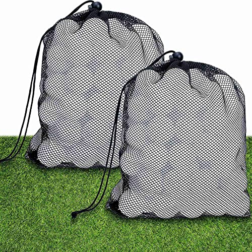 100 Pcs Training Golf Balls Hollow Golf Plastic Ball with Mesh Drawstring Storage Bags for Training, White