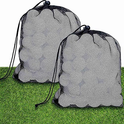 100 Pcs Training Golf Balls Hollow Golf Plastic Ball with Mesh Drawstring Storage Bags for Training, White