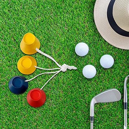 Gejoy 24 Pieces Rubber Winter Golf Tees Golf Rubber Tees Practice Tee Holder with 4 Different Height for Practice, 38,22,16.5,12 mm - color: Red, Yellow ,Blue