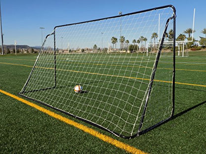 12 x 6 Ft. Powder Coated Galvanized Steel Soccer Goal w/Net. 12x6 Foot AYSO Regulation Size Portable Training Aid. Ultimate Backyard Goal, All Weather, One Year Warranty. New - color: Black, size: 12x6