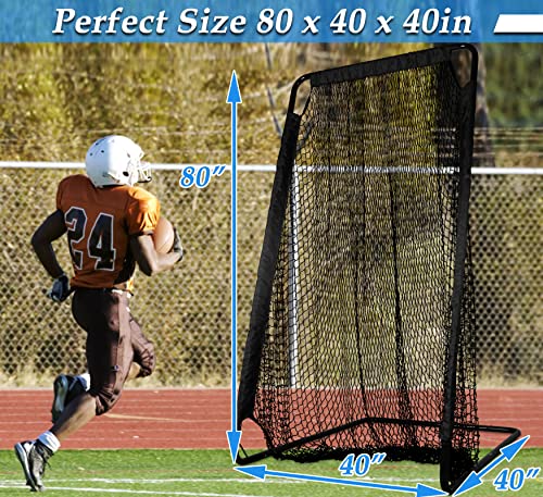 3x6FT Football Net with Throwing Target Strike Zone for Kicking Punting and QB Accuracy Training Portable Football Practice Equipment with Steel Base and Carry Bag - size: 40X80X40IN