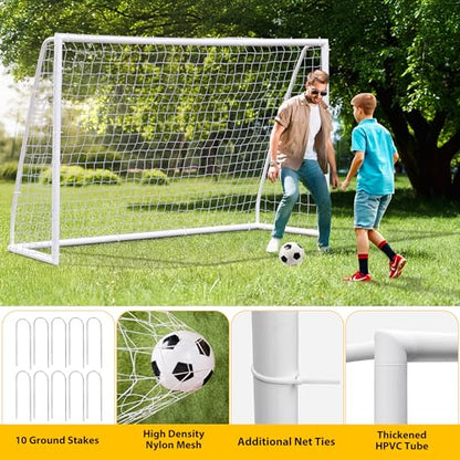 HomGarden Portable Soccer Goal for Backyard,12x6 / 10x6.5 / 8x5ft /6x4 Full Size Soccer Goals for Kids Adults Soccer Net Backyard Soccer Goals - size: 10×6.5 ft
