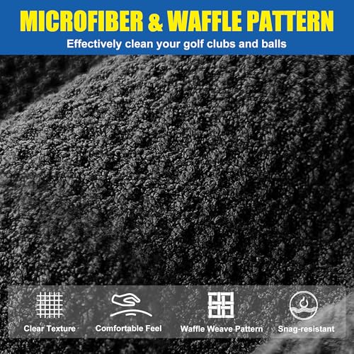 Golf Club Cleaning Kit, Absorbent Golf Towel with Waffle Design and Large Capacity Golf Club Cleaning Spray Brush, Portable Golf Club Cleaner Accessories for Men Women