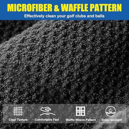 Golf Club Cleaning Kit, Absorbent Golf Towel with Waffle Design and Large Capacity Golf Club Cleaning Spray Brush, Portable Golf Club Cleaner Accessories for Men Women