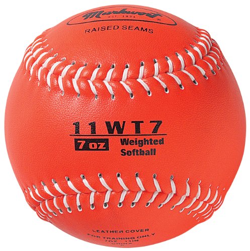 Markwort Color Coded Weighted 11-Inch Softball for Training and Practice - color: Orange