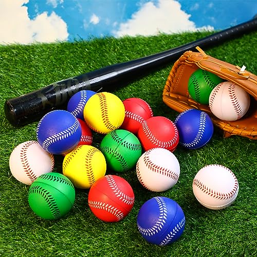 Jenaai 50 Pcs 9 Inch Soft Foam Practice Baseballs League Recreational Hitting Foam Baseball Colored Training Ball for Players Ball Training Adults
