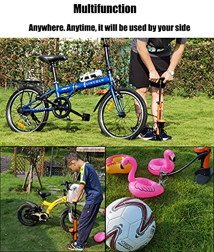 GOBKO Bike Pump with Gauge,Bicycle Floor Pump for Presta and Schrader Valves Bike Tire Pumps Inflator High Pressure 160PSI & 11BAR Portable Air Pump for Road Bike Car MTB Sports Balls
