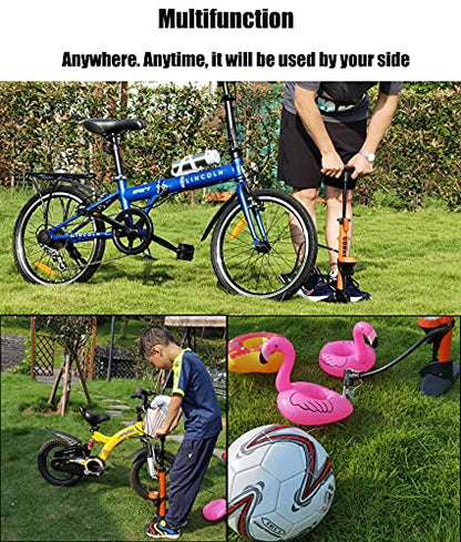 GOBKO Bike Pump with Gauge,Bicycle Floor Pump for Presta and Schrader Valves Bike Tire Pumps Inflator High Pressure 160PSI & 11BAR Portable Air Pump for Road Bike Car MTB Sports Balls
