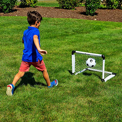 Franklin Sports Kids Mini Soccer Goal Set - Backyard/Indoor Mini Net and Ball with Pump - 22" x 17"