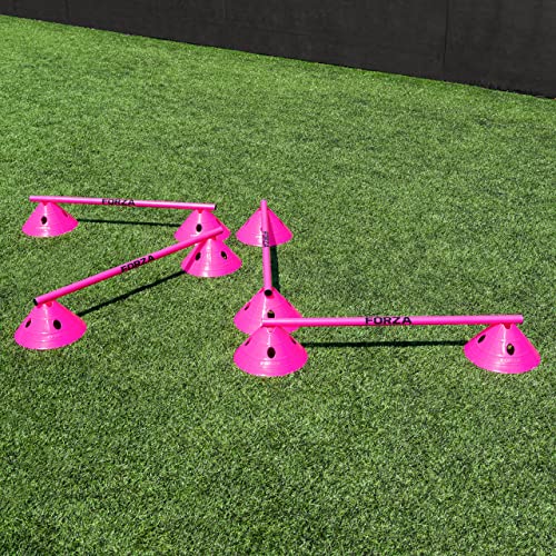 FORZA Cone & Hurdle Training Sets | Improve Your Speed & Agility Skills - Available in 3 Styles and 8 Colors - color: Pink, style: Super Cone