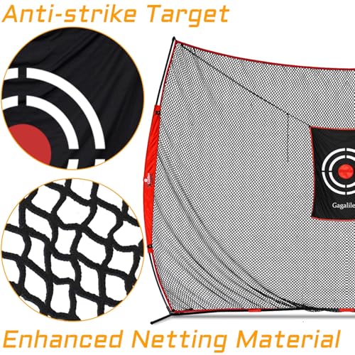 Gagalileo Golf Hitting Net with Target：Professional Heavy Duty Practice Net for Driver Swing Training Backyard Garage - size: 7x8ft