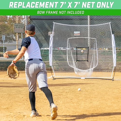 GoSports Replacement 7 x 7 ft Baseball Net - NET ONLY - Frame NOT Included - Choose Your Color - color: White
