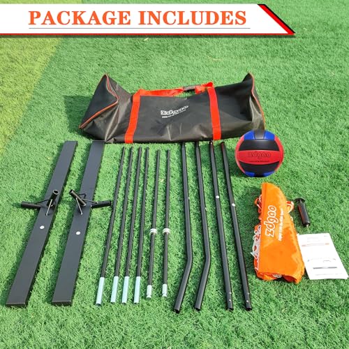 12FT/18FT Portable Volleyball Training Net for Hitting or Serving Drills, Outdoor & Indoor Freestanding Practice Net With Height Adjustable, Carry Bag - style: 12ft volleyball practice net