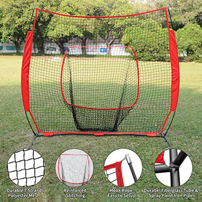 Hikeen Baseball Tees - Batting Tee with Portable Tripod Stand for Softball Hitting Training, Includes Carrying Bag - style: net and tee
