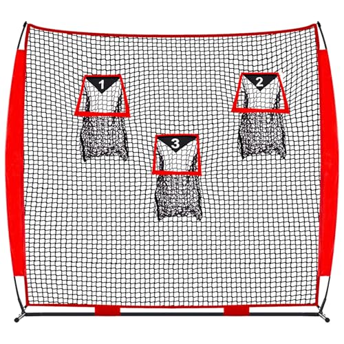 Football Throwing Net Quarterback: 8x8FT Quick Set Up 3 Target Toss Training Game for Backyard Field Teens Adults Practice Gifts - style: ‎Football Net 8X8 FT