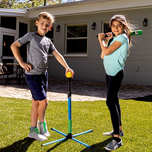 Franklin Sports Youth Batting Tee - Adjustable Height Plastic Training Tee for Kids + Toddlers - 23" to 33" Inches - style: XT Batting Tee – Blue