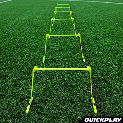 QUICKPLAY PRO Quick-Click Adjustable Speed Hurdles, Set of 6 | 3 Heights in One (6", 9", 12") | All-in-One Agility & Plyometric Training Hurdles | Patented, Portable & Durable