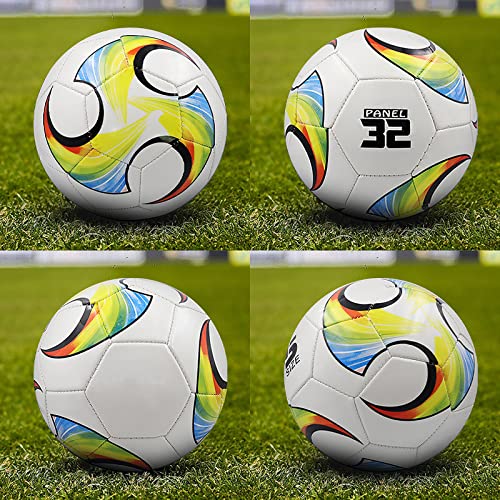 ABAJI Soccer Ball Size 3 4 5 Kids Toddlers Toy Gift Colorful Pattern Practice Training Boys Girls Come with Inflator
