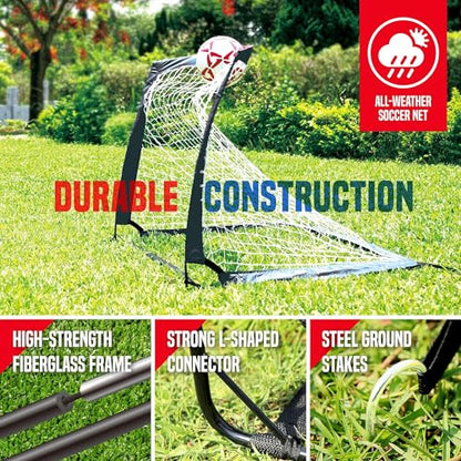 NET PLAYZ Soccer Goals Soccer Net - Kids Pop-up Football Goals for Backyard Practice & Training, Portable Set of 2, Black, 4 x 3 Ft (NOS27340A01)