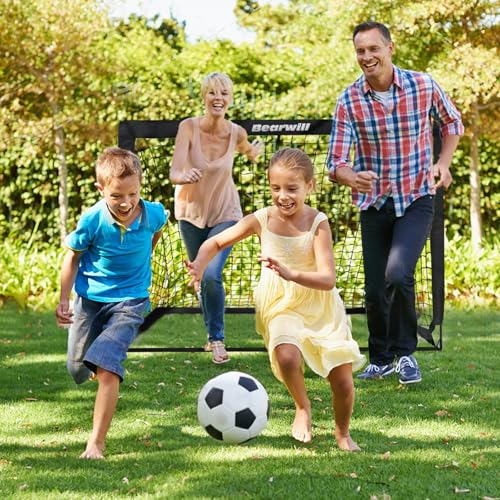 Bearwill Soccer Goal, Kids Soccer Goals for Backyard Set of 2, 4x3ft Portable Soccer Goal Pop Up Soccer Net, Kids Soccer Net Training Equipment with Soccer Ball, Ladder, Cones, Targets