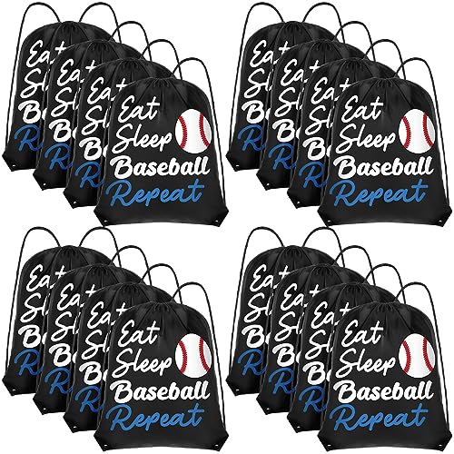 Windyun 16 Pcs Ball Drawstring Backpack Bulk Lightweight Draw String Bags Cinch Bags Drawstring Cinch Sack Tote(Baseball) - style: Baseball