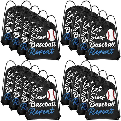 Windyun 16 Pcs Ball Drawstring Backpack Bulk Lightweight Draw String Bags Cinch Bags Drawstring Cinch Sack Tote(Baseball) - style: Baseball