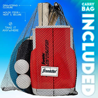Franklin Sports Table Tennis to Go Portable Ping Pong Set - Table Top Ping Pong Net + (2) Paddles - Ping Pong Balls Included - 2 Players | Portable, Table Top, Ping Pong Net, (2) Paddles - color: Red