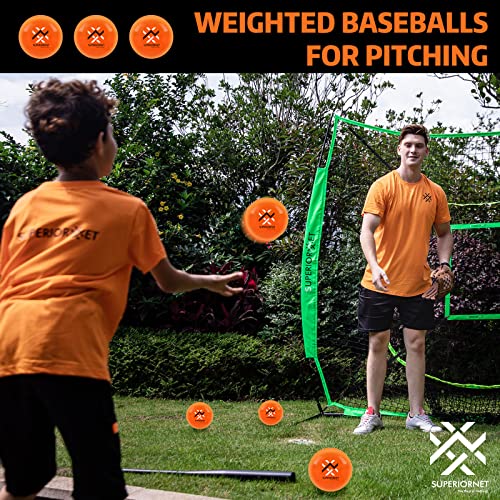 9 Pack 3" Weighted Training Baseballs & Softballs / 16 oz Heavy Balls for Hitting and Pitching