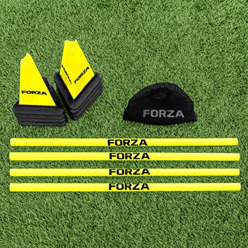 FORZA Cone & Hurdle Training Sets | Improve Your Speed & Agility Skills - Available in 3 Styles and 8 Colors - color: Yellow, style: Pro Tri Cone