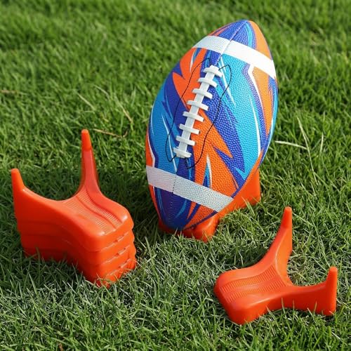 Lawei 12 Pack Football Kicking Tees, Rugby Ball Kicking Stand Holder with Non-Slip Textured, Durable Football Kickoff Stand for Kickoff Practice Equipment, Game & Ball Showcase, 4 x 2.6 in