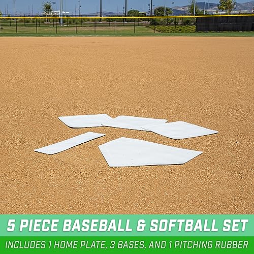 GoSports Baseball & Softball 5 Piece Base Set - Rubber Field Bases for Kids & Adults - size: One Size (Pack of 8)