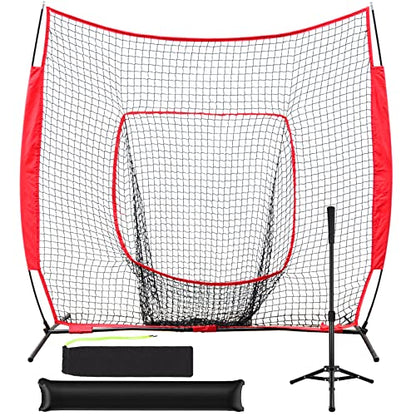 Hikeen Baseball Tees - Batting Tee with Portable Tripod Stand for Softball Hitting Training, Includes Carrying Bag - style: net and tee