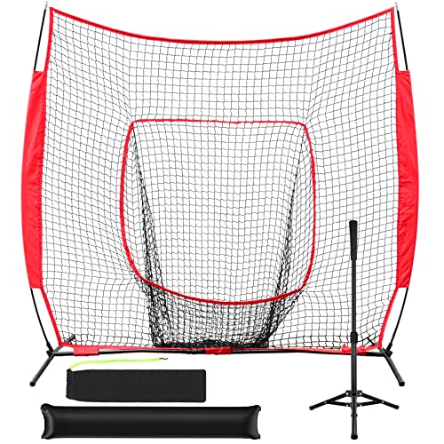 Hikeen Baseball Tees - Batting Tee with Portable Tripod Stand for Softball Hitting Training, Includes Carrying Bag - style: net and tee
