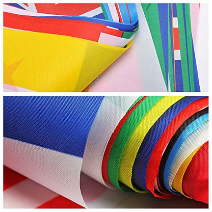 G2PLUS International Flags, 82 Feet 8.2'' x 5.5'' World Flags, 100 Countries Olympic Flag Pennant Banner for Bar, Party Decorations, Sports Clubs, Grand Opening, Festival Events Celebration