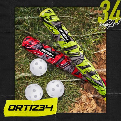 Ortiz34 Bat & Ball Set - Graffiti Plastic Bat & Ball Homerun Set- David Ortiz Backyard Baseball Set for Youth, Kids, Teenagers, Adults (Bat & Ball Set, Blue)