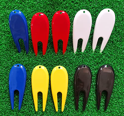 Adhere Golf Divot Repair Tools Plastic Golf Pitchforks 10/20pcs 5 Colours Mix Pack