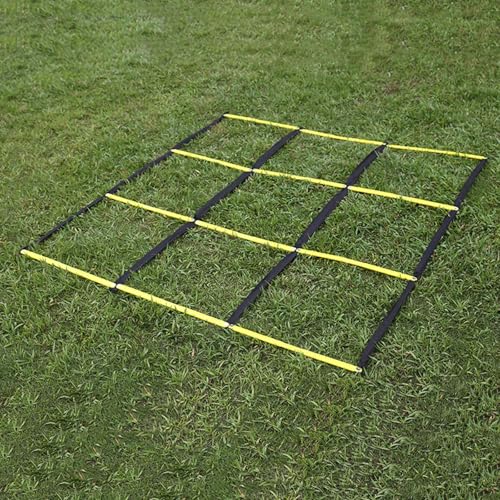 Multifunctional 9 Grids Agility Ladder for Sports Training Fitness and Footworks Drill Agility Train Enduring Adjusted Speed Training - color: Yellow