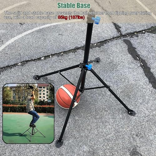Basketball Shooting Machine Upright Foldable Return System - Portable Hoop Attachment, Adjustable Height, Easy to Carry - Perfect for Practice