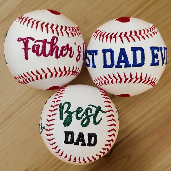 Personalized Embroidered Baseball & Softball Fathers Day Birthday Gift for Dad Custom Name Stitched Ball Senior Night Graduation Keepsake Fathers Day Birthday Coach Team Gift for Father Mother