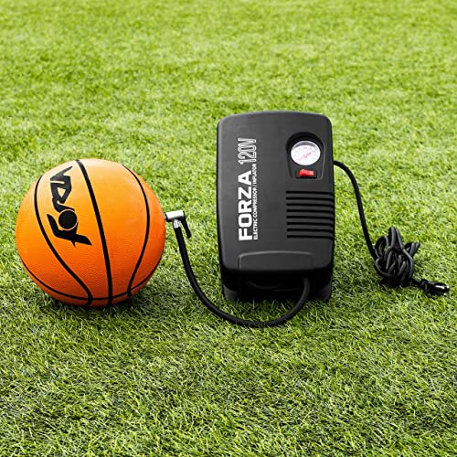 FORZA Electric Ball Pump [120V] - Quick & Easy Soccer Ball/Tyre Inflation | Triple Pressure Gauge (PSI, KPA & BAR) - US, UK, EU Adapter Included | Flexible Hose