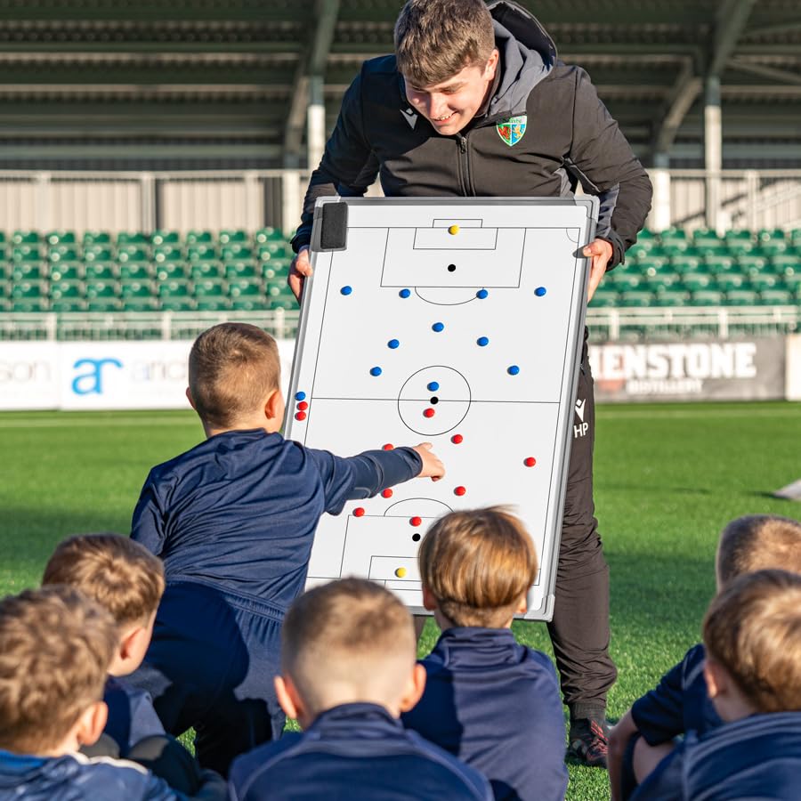FORZA 35in x 24in Double-Sided Sports Coaching Whiteboard | 13 Sport Options - Dry Erase Board Equipped with Magnetic Markers, Pen & Eraser (Soccer, Without Carry Bag) - size: Without Carry Bag, style: Soccer