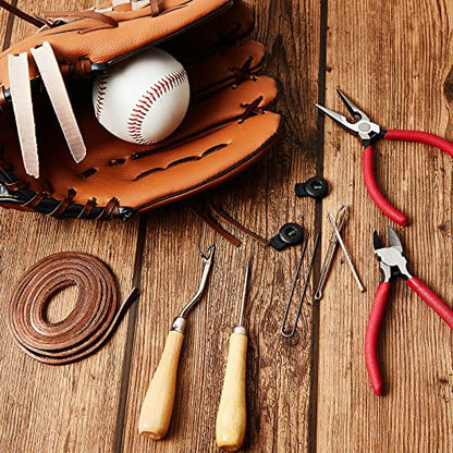 Glove Relacing Kit for Baseball or Softball Mitts Baseball Care Kit Include 2 Strips 78.74 inch Lace Drawstring Threader 4 Glove Locks 5 Lacing Tools with Box