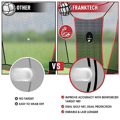 Golf Practice Net - Heavy Duty Driving Range Net with High Impact Chipping Target, Include Carry Bag and Golf Balls for Indoor Outdoor - style: 10' x 7' Net