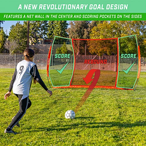 GoSports Strike Net Soccer Training Goal - 12 x 8 ft or 18 x 8 ft - Shooting Net Trainer for All Skill Levels