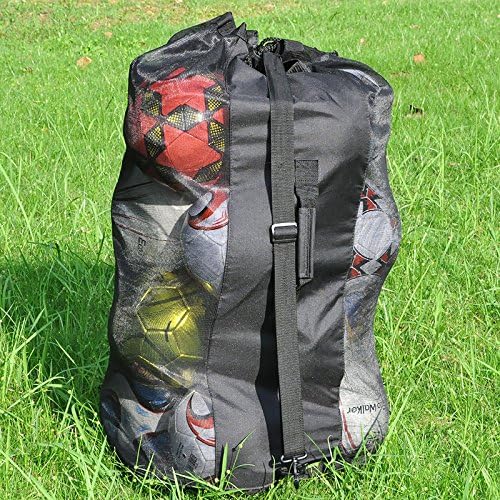 Ball Bag Large Capacity (Holds 16 Soccer Balls) Heavy Duty Mesh Drawstring with Adjustable Shoulder Strap and Thick Handle