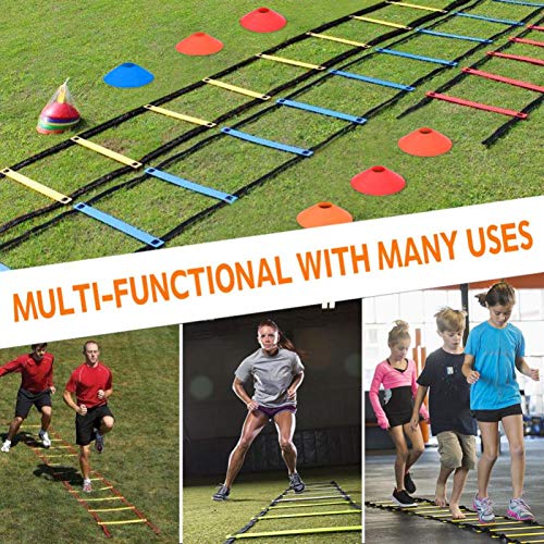 Life Speed and Agile Training Equipment Kit, 19Ft Flat Ladder + 10pcs Disc Cones for Athletic Training Equipment(red)