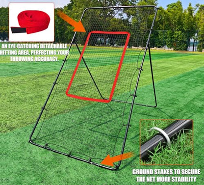 Adjustable Volleyball Rebounder Net 4x7ft, Bounce Back Practice Equipment for Practicing Volleying, Bumping, Spiking-with Volleyball&Bag