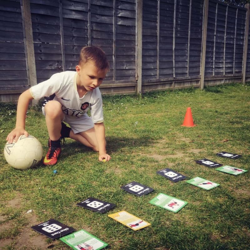 Shuffle Up Soccer Card Games - 70+ Fun & Active Skills Cards for Kids, Fitness Cards Develop Fundamentals, Stamina & Strength, Easy to Play for Kids | Multiple Skills Level Card Include 2 Dices - style: Soccer Card Games