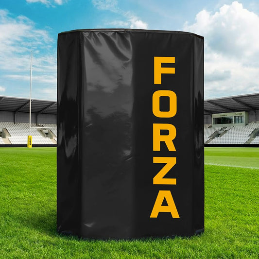 FORZA Rugby Wrap Around Shield – Rugby Rucking & Mauling Training Pad with Heavy Duty PVC Cover, High Density Foam Core & Reinforced Carry Straps – 35.5in x 27in x 12in – 4 Colors - color: Black